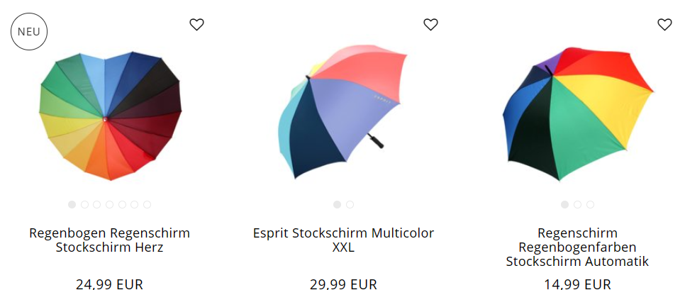 Stockregenschirme mit Regenbogen