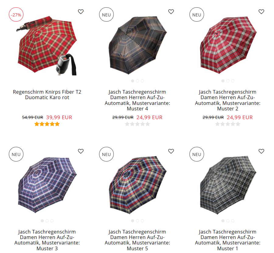 Taschenregenschirm günstig kaufen bei Regenschirmkontor.de